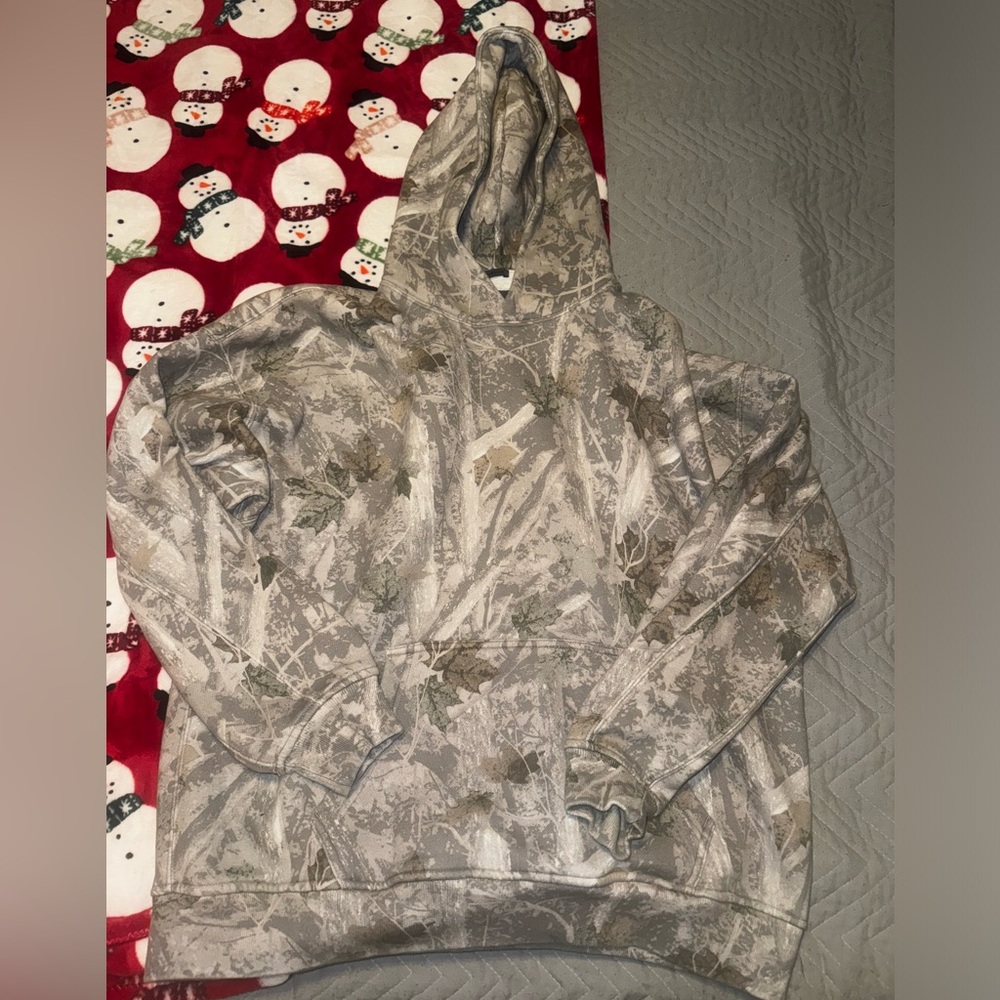 Viral Abercrombie Camo Essential Popover Hoodie Size L